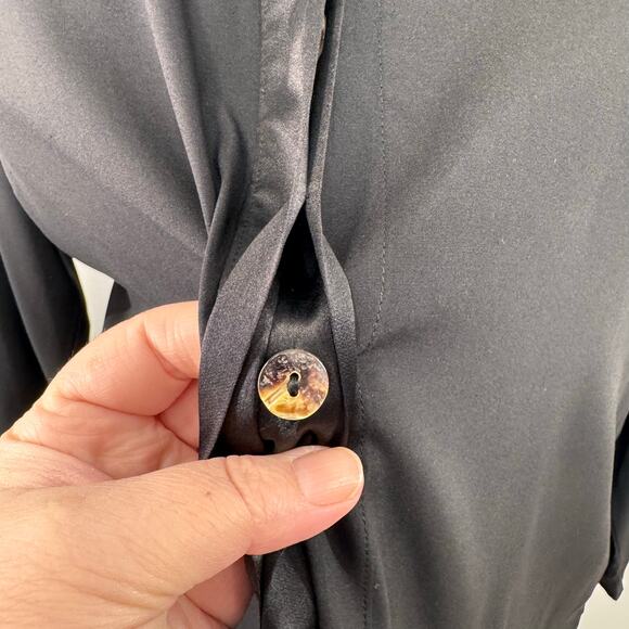 Citron Santa Monica Black Silk Tunic Top Minimalist Lagenlook Boho Work Size 0X - Picture 5 of 7